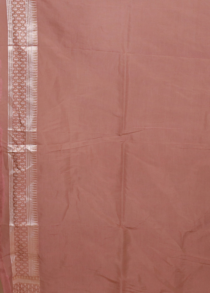 Maroon Kora Silk Saree With Blouse Piece