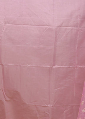 Pink Kora Silk Saree With Blouse Piece