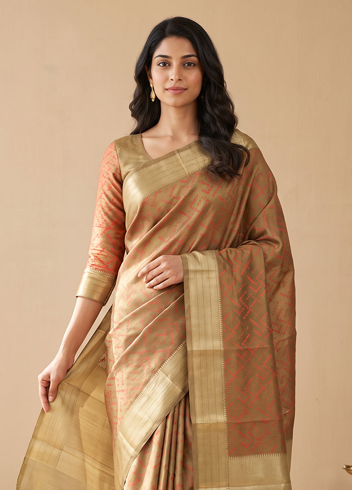 Green Kora Silk Saree With Blouse Piece