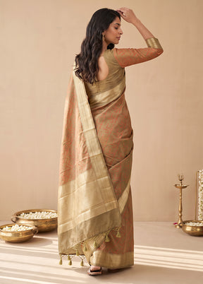 Green Kora Silk Saree With Blouse Piece