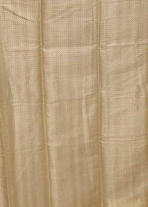 Cream Cotton Saree With Blouse Piece