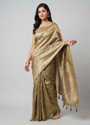 Gold Tissue Silk Saree With Blouse Piece