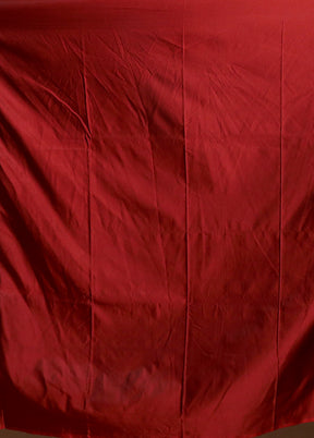 Red Katan Silk Saree With Blouse Piece