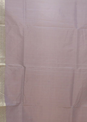 Grey Kora Silk Saree With Blouse Piece