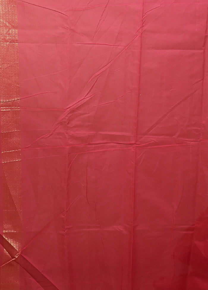 Red Kora Silk Saree With Blouse Piece