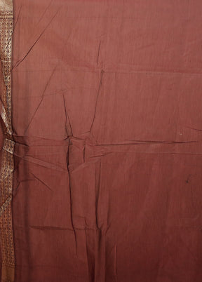 Maroon Kora Silk Saree With Blouse Piece