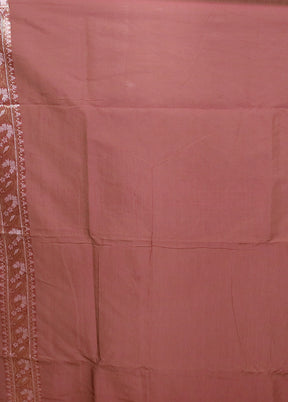 Brown Kora Silk Saree With Blouse Piece