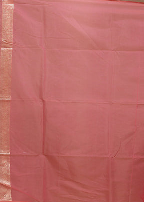 Pink Kora Silk Saree With Blouse Piece