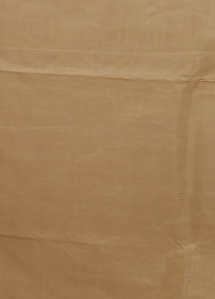 Cream Kora Silk Saree With Blouse Piece