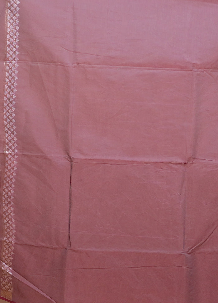 Purple Kora Silk Saree With Blouse Piece