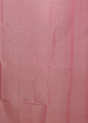 Pink Kora Silk Saree With Blouse Piece