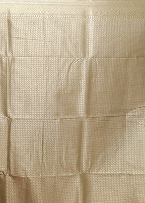 Cream Kora Silk Saree With Blouse Piece