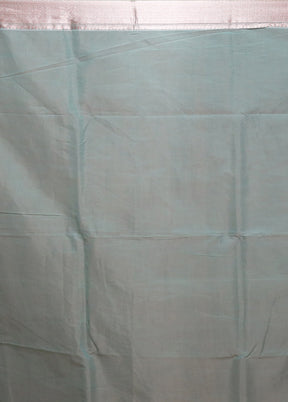 Blue Kora Silk Saree With Blouse Piece