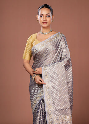 Purple Tissue Silk Saree With Blouse Piece