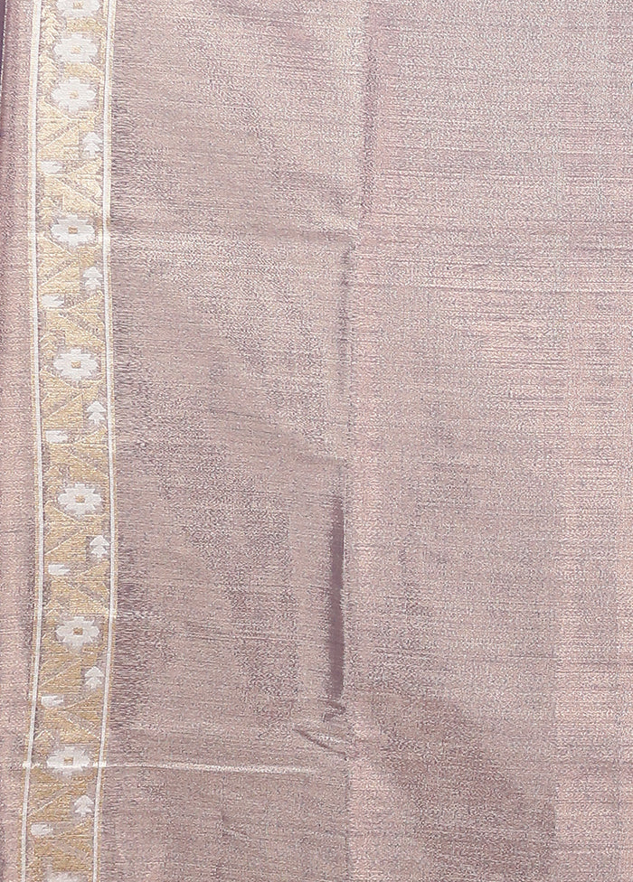 Purple Tissue Silk Saree With Blouse Piece