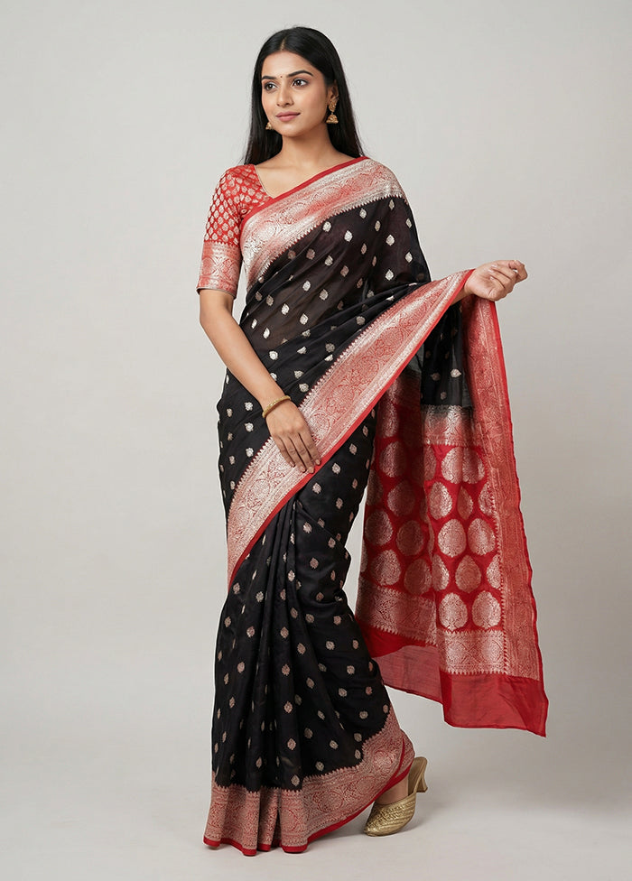 Black Georgette Saree With Blouse Piece