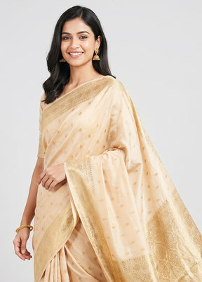 Pink Banarasi Silk Saree With Blouse Piece