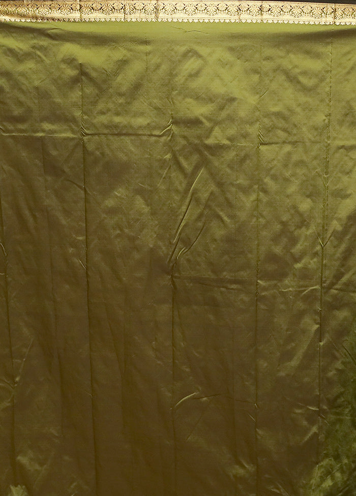 Green Kanjivaram Silk Saree With Blouse Piece