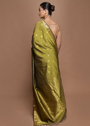 Green Kanjivaram Silk Saree With Blouse Piece