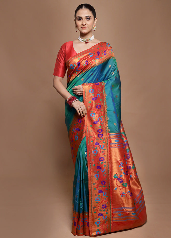 Green Kanjivaram Silk Saree With Blouse Piece