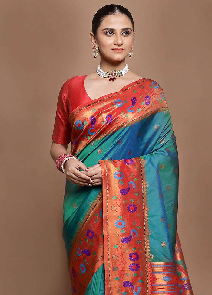 Green Kanjivaram Silk Saree With Blouse Piece