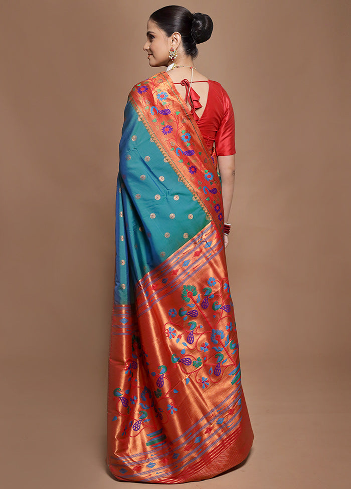 Green Kanjivaram Silk Saree With Blouse Piece
