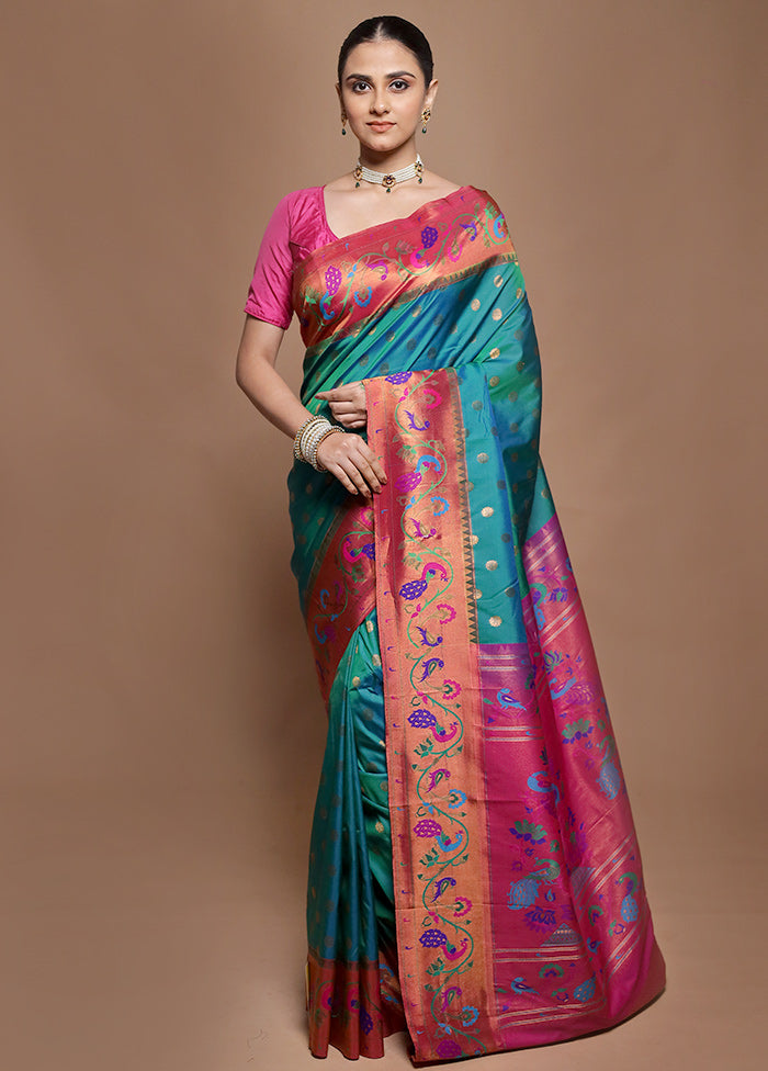 Green Kanjivaram Silk Saree With Blouse Piece