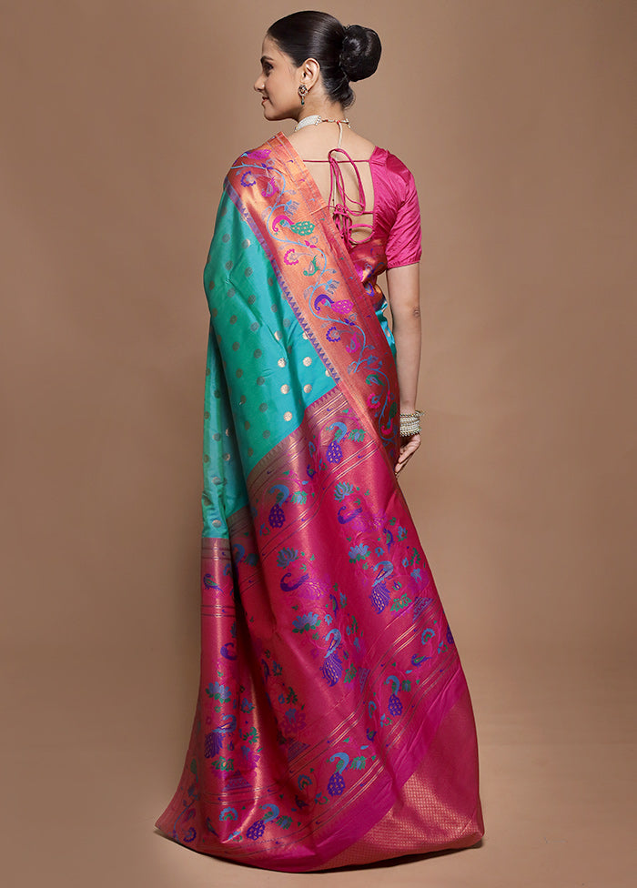 Green Kanjivaram Silk Saree With Blouse Piece