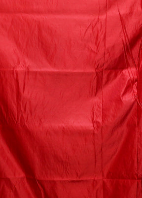 Red Banarasi Silk Saree With Blouse Piece