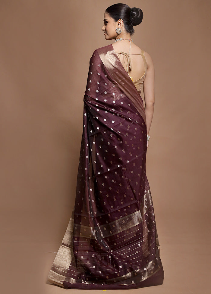 Purple Kora Silk Saree With Blouse Piece