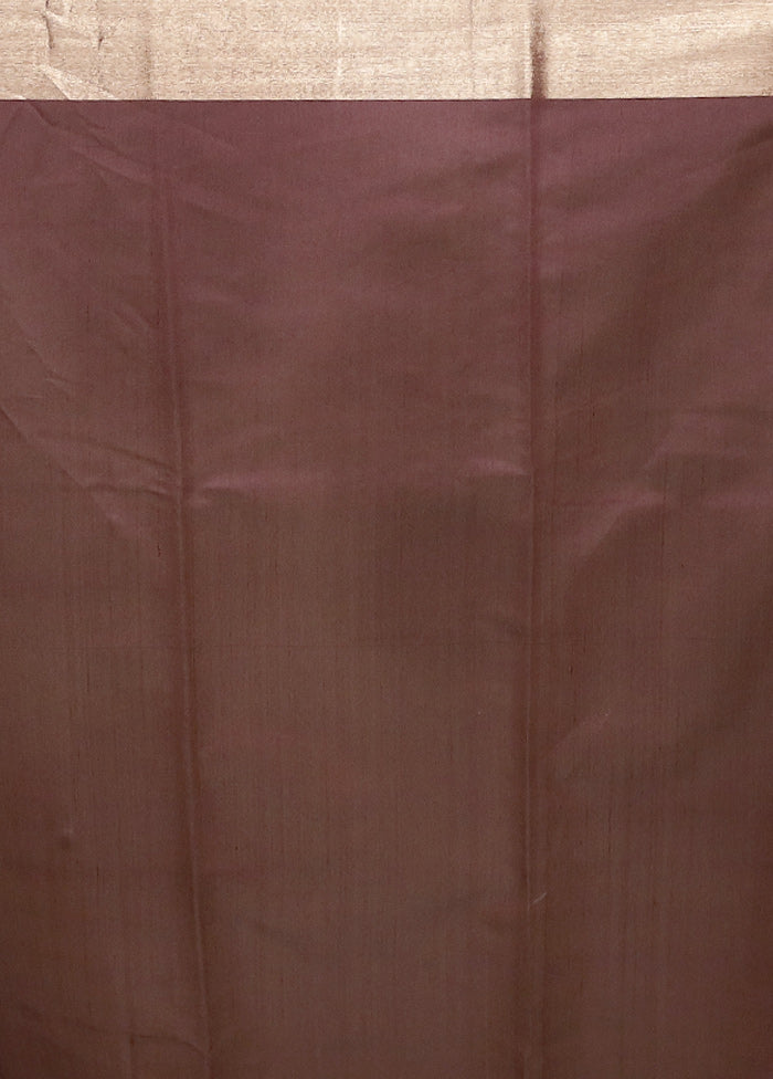 Purple Kora Silk Saree With Blouse Piece