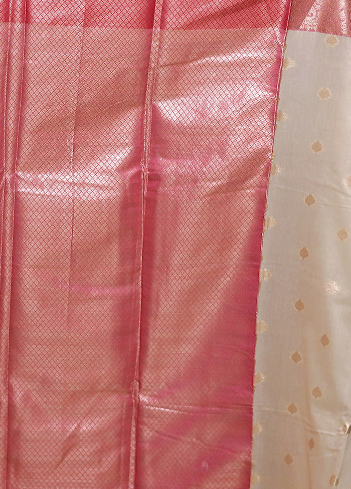 Cream Cotton Saree With Blouse Piece