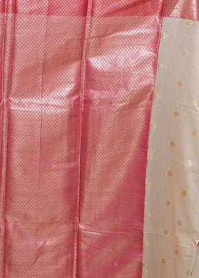 Cream Cotton Saree With Blouse Piece