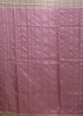 Purple Tussar Silk Saree With Blouse Piece