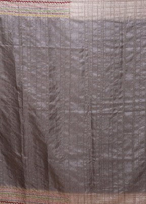 Blue Tussar Silk Saree With Blouse Piece