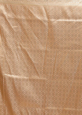 Peach Tanchoi Silk Saree With Blouse Piece