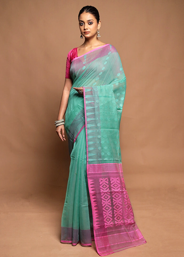 Grey Tant Jamdani Saree Without Blouse Piece
