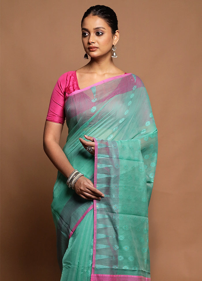 Grey Tant Jamdani Saree Without Blouse Piece