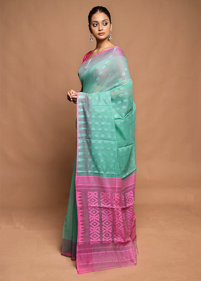 Grey Tant Jamdani Saree Without Blouse Piece