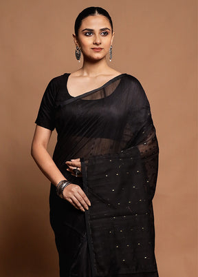 Black Tant Jamdani Saree Without Blouse Piece