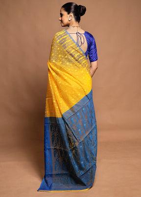 Cream Tant Jamdani Saree Without Blouse Piece