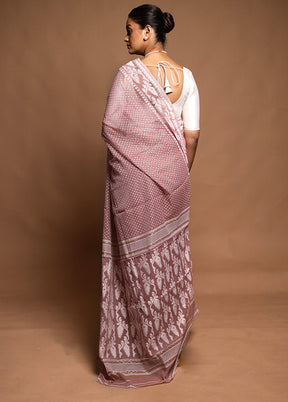 Pink Tant Jamdani Saree Without Blouse Piece