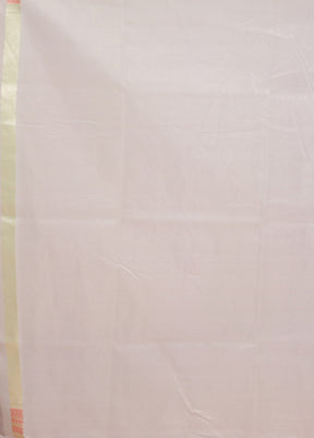Cream Kora Silk Saree With Blouse Piece
