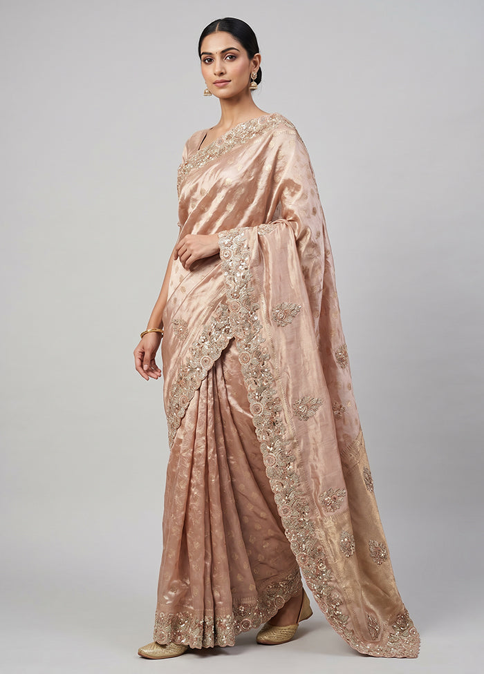 Pink Handloom Dupion Pure Silk Saree With Blouse Piece