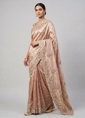 Pink Handloom Dupion Pure Silk Saree With Blouse Piece