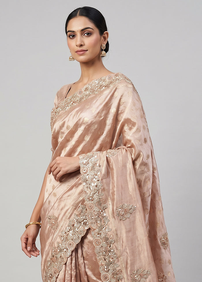 Pink Handloom Dupion Pure Silk Saree With Blouse Piece