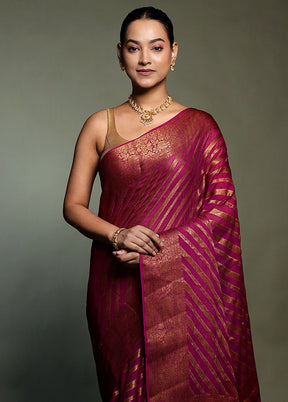 Pink Georgette Saree With Blouse Piece