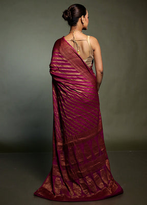 Pink Georgette Saree With Blouse Piece