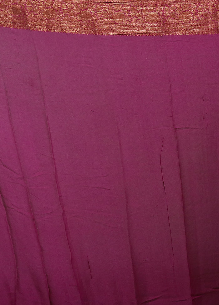 Pink Georgette Saree With Blouse Piece