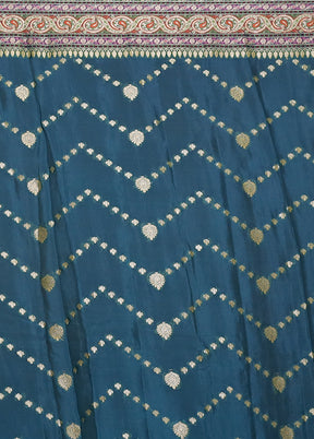Blue Handloom Pure Georgette Saree With Blouse Piece